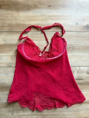 Victoria's Secret Red Lace Sheer Chemise